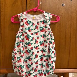 Mini Boden Strawberry Print Romper
